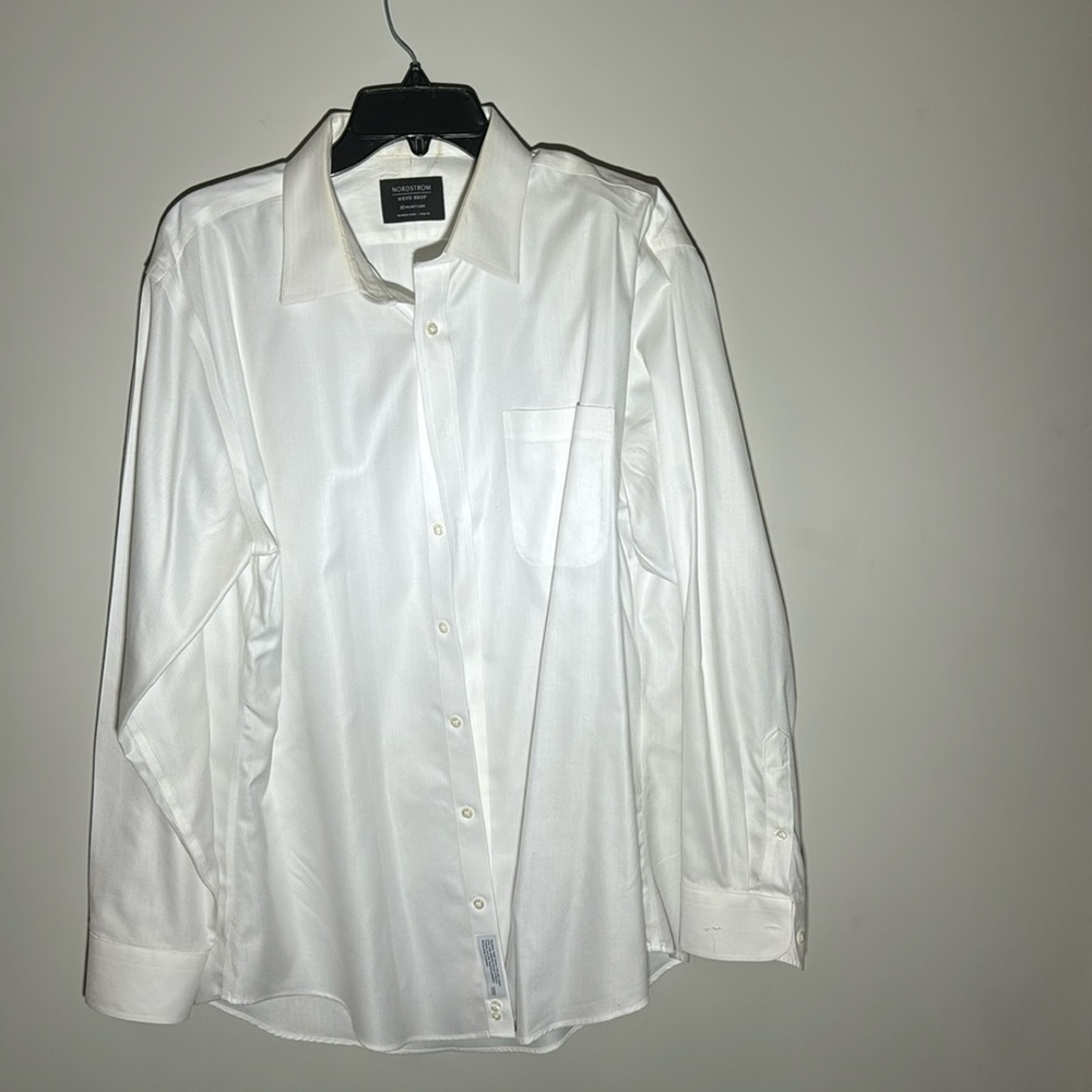 Nordstroms Men’s Trim and Fit White Dress shirt 17